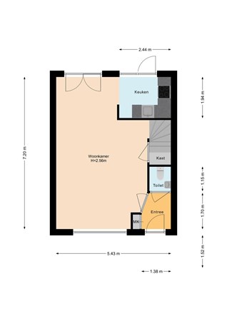 Floorplan - Sikkelstraat 8, 1445 HE Purmerend