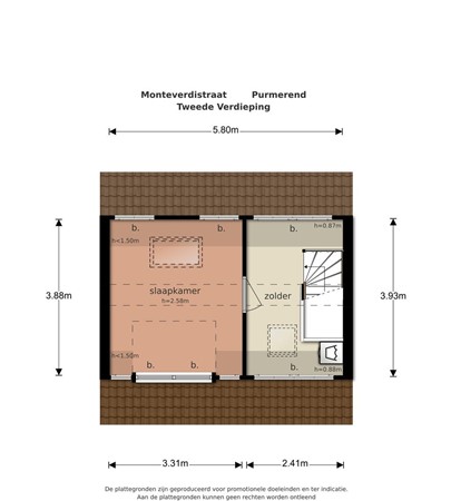 Floorplan - Monteverdistraat 6, 1447 NA Purmerend