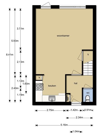 Floorplan - Schoofstraat 45, 1446 DC Purmerend