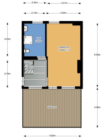Aalsmeerweg 19-3, 1059 AA Amsterdam - Plattegrond Aalsmeerweg 19-3 - Amsterdam 4e verdieping.jpeg
