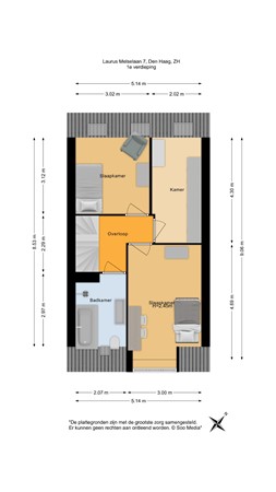 Floorplan - Laurus Melselaan 7, 2493 BW Den Haag