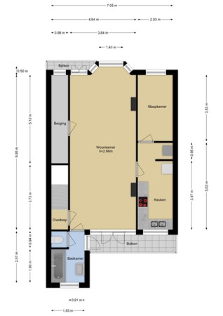 Floorplan - Broekweg 48, 3131 HE Vlaardingen