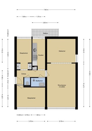 Floorplan - Zeemanstraat 68, 3132 TT Vlaardingen