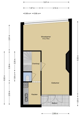 Floorplan - Maassluissedijk 116, 3131 KB Vlaardingen