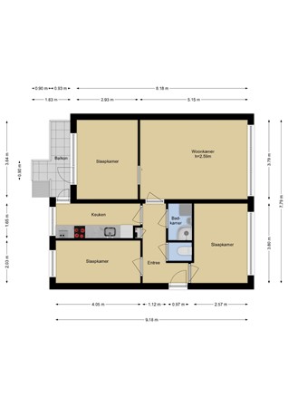 Floorplan - Zeemanstraat 100, 3132 TT Vlaardingen