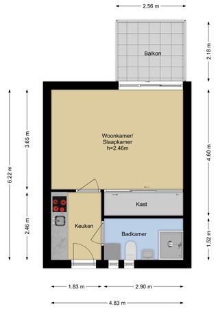 Floorplan - Steenen Dijck 65, 3146 BX Maassluis