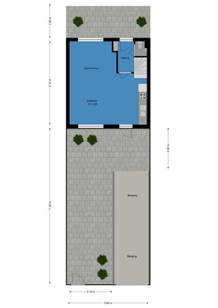 Floorplan - Wilhelminastraat 16, 2941 CB Lekkerkerk