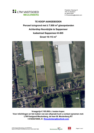 Brochure preview - Verkoopbrochure glastuinbouwbedrijf Achterdiep NZ Sappemeer, perceel Sappemeer-K-805.pdf