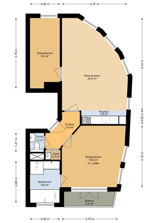 Kazernestraat 26B, 1018 CD Amsterdam - Appartement - 2D.jpg