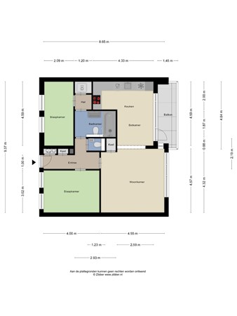 Floorplan - Ambachtsplein 63, 3068 GV Rotterdam