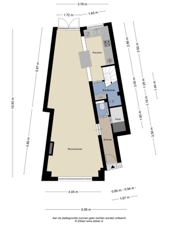 Floorplan - Kleiweg 90A, 3051 GV Rotterdam
