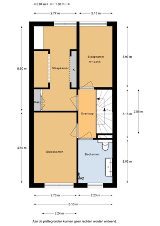 Rubensstraat 42, 3443 GG Woerden - Rubensstraat 42 - 1e verdieping - 2D.jpg