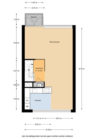 Floorplan - Jules Vernehof 19, 3446 ZV Woerden