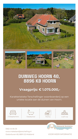 Brochure preview - Brochure Duinweg Hoorn 40, 8896 KB Hoorn - Makelaardij Terschelling.pdf