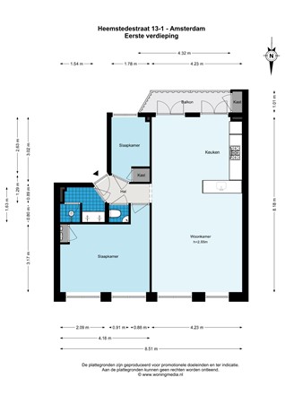 Heemstedestraat 13-1, 1059 CX Amsterdam - Heemstedestraat 13-1 - Amsterdam - 1e_verdieping - 2D.jpg