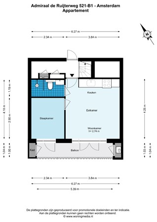 Admiraal de Ruijterweg 521B1, 1055 MJ Amsterdam - Admiraal de Ruijterweg 521-B1 - Amsterdam - Appartement - 2D.jpg