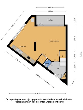 Floorplan - Drebbelstraat 2A, 2522 CV Den Haag