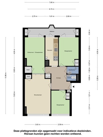 Floorplan - Veenendaalkade 393, 2547 AK Den Haag