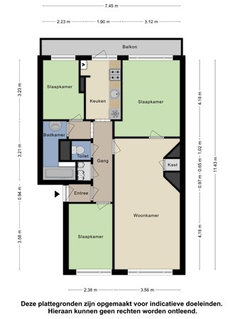 Floorplan - Moerweg 258, 2531 BE The Hague