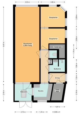 Floorplan - Convivastraat 1, 2522 XD Den Haag