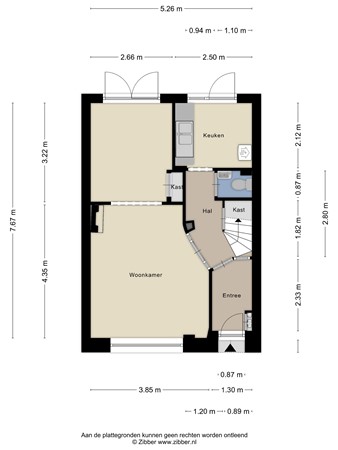 Floorplan - Huisduinenstraat 57, 2547 TB Den Haag