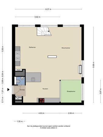 Floorplan - Stortenbekerstraat 233, 2525 SE Den Haag