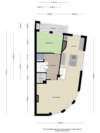Floorplan - Baambruggestraat 125, 2546 SJ Den Haag