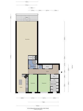 Floorplan - Leyweg 1298C, 2545 HK The Hague