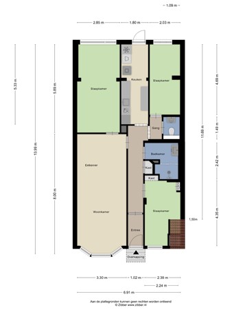 Floorplan - Velpsestraat 74, 2573 SR The Hague