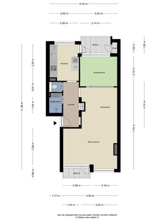 Floorplan - Messchaertstraat 77, 2551 KN The Hague