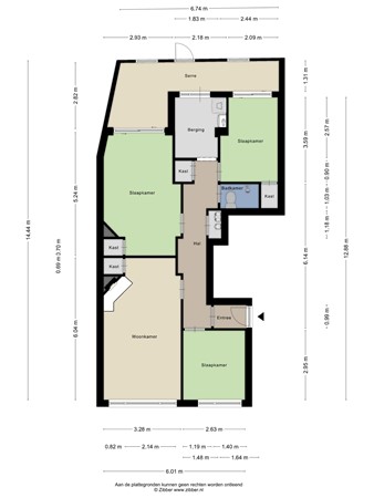 Floorplan - Monnickendamplein 27, 2547 CV The Hague