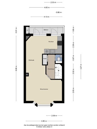 Floorplan - Johan Gramstraat 35, 2522 WT Den Haag