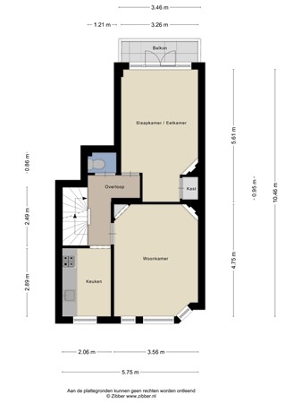 Floorplan - Miquelstraat 91, 2522 KM Den Haag