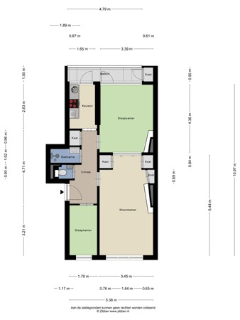 Floorplan - Wormerveerstraat 58, 2547 XT The Hague