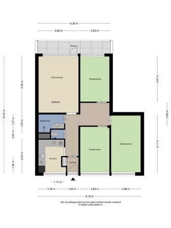 Floorplan - Volendamlaan 1080, 2547 CS The Hague