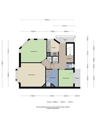 Floorplan - Van den Berghstraat 21, 2522 ZM Den Haag