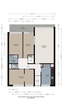 Floorplan - Nieuwendamlaan 362, 2547 JT Den Haag