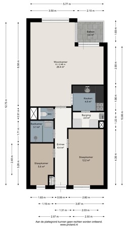 Floorplan - Torenstraat 169, 2513 BR Den Haag