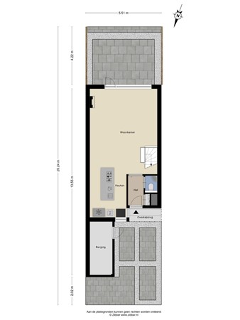 Floorplan - King Olivereiland 32, 2551 JV Den Haag
