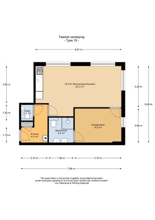 Floorplan - Breesaapstraat 52BN18, 1975 CB IJmuiden