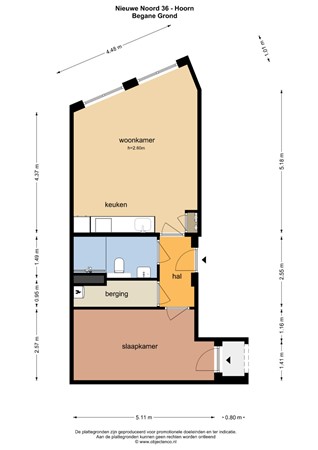 Floorplan - Nieuwe Noord 36, 1621 EN Hoorn