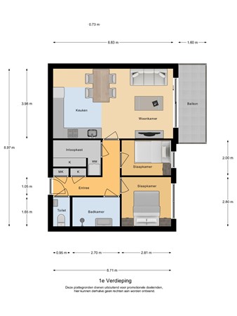 Floorplan - Olivier van Noortstraat 186, 1363 LS Almere