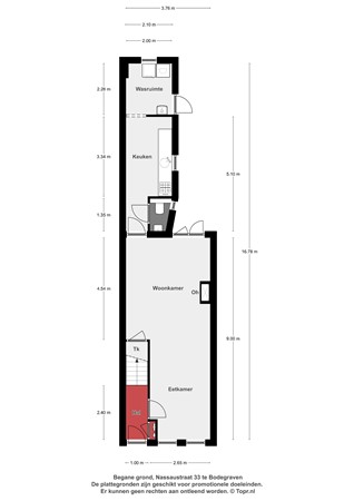 Floorplan - Nassaustraat 33, 2411 CH Bodegraven