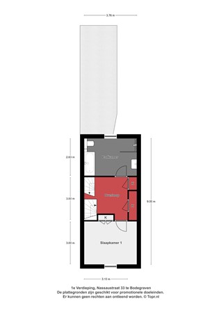 Floorplan - Nassaustraat 33, 2411 CH Bodegraven