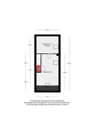 Floorplan - Nassaustraat 33, 2411 CH Bodegraven