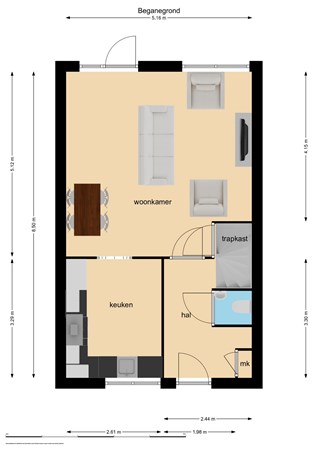 Floorplan - Punter 46 15, 8242 GG Lelystad