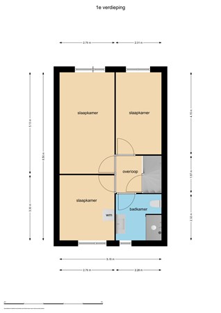 Floorplan - Punter 17 7, 8242 DK Lelystad