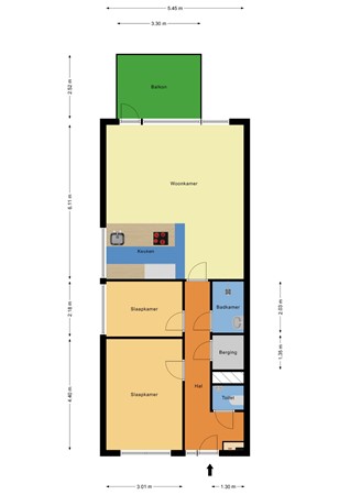 Floorplan - Uilenvliet 1P39, 3333 BS Zwijndrecht