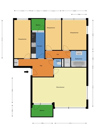 Floorplan - Kierkegaardstraat 35, 3076 RH Rotterdam