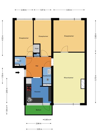 Floorplan - Anth. Fokkerstraat 52, 3331 KB Zwijndrecht